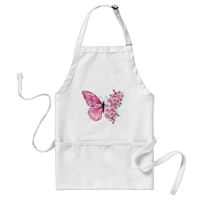 Avental Flower Butterfly with Pink Sakura (Frente)