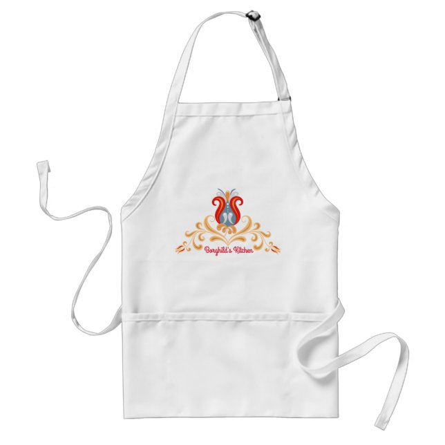 Avental Folk Arte Escandinava "Velkommen" Apron (Frente)