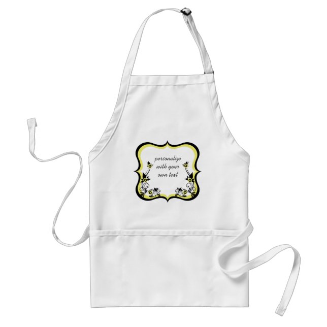 Avental Frame Floral Sassy Apron, Amarelo Claro (Frente)