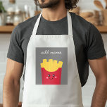 Avental Fritas Francesas Cute Kawaii com Nome Personalizad<br><div class="desc">Um desenho moderno de uma caixa francesa com cores brilhantes.</div>