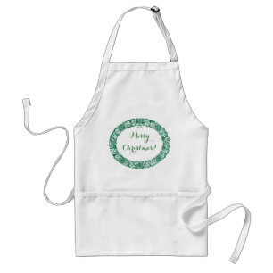 Avental Frota de Natal Branco Verde Florestal para Persona