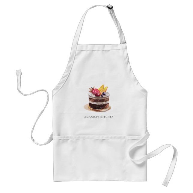 AVENTAL FRUTA FLORAL CAKE PATISSERIE CUPCAKE BAKERIE CHEF (Frente)