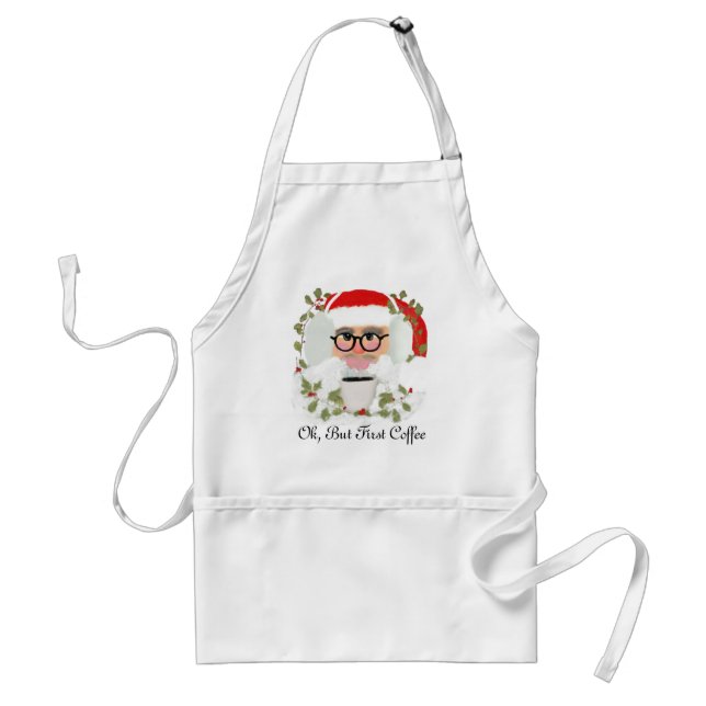 Avental Funny Cute Christmas Santa Red White Baking (Frente)