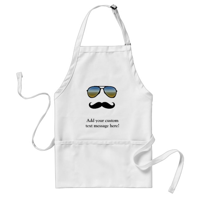 Avental Funny Retro Sunglasses with Moustache (Frente)