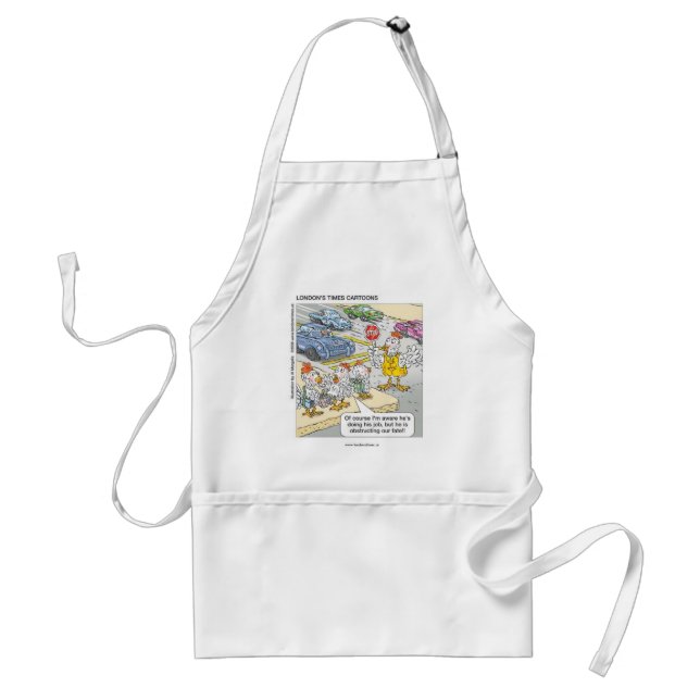 Avental Galinha Atravessando Estrada Funny Apron (Frente)