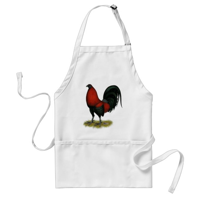 Avental Galo Vermelho Preto BB Jogo Americano (Frente)