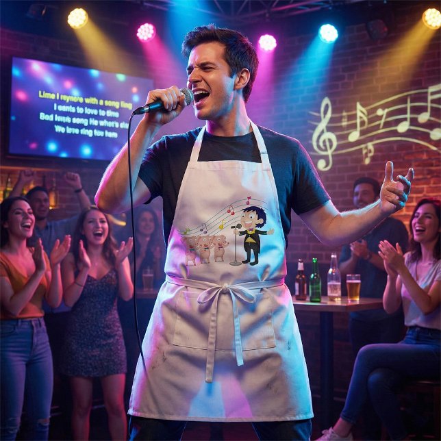 Avental Garoto Cantando com Coro de Três Porcos (Criador carregado)