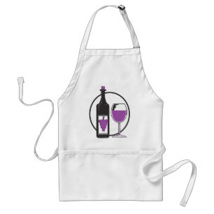 Avental Garrafa de vinho tinto e vidro
