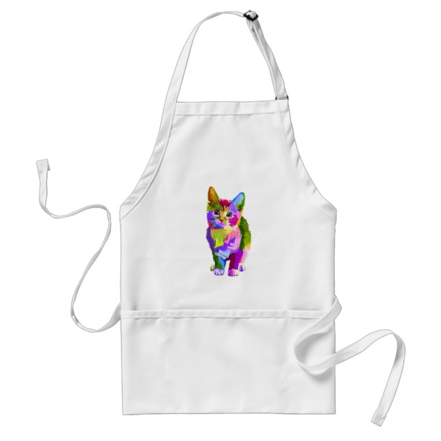 Avental Gatinho Abstrato  - Personalize o seu (Frente)