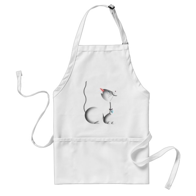 Avental Gatinho Branco Apron (Frente)