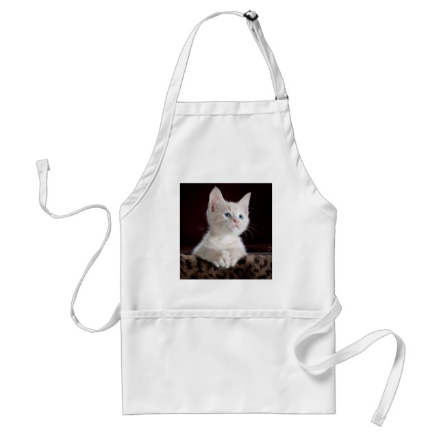 Avental Gatinho branco super bonito (Frente)