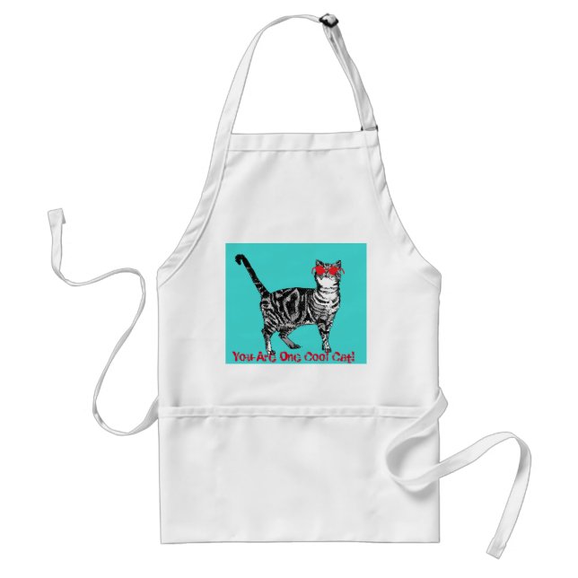 Avental Gato Legal de Gato Gelado Cozinha de Arte Apron (Frente)