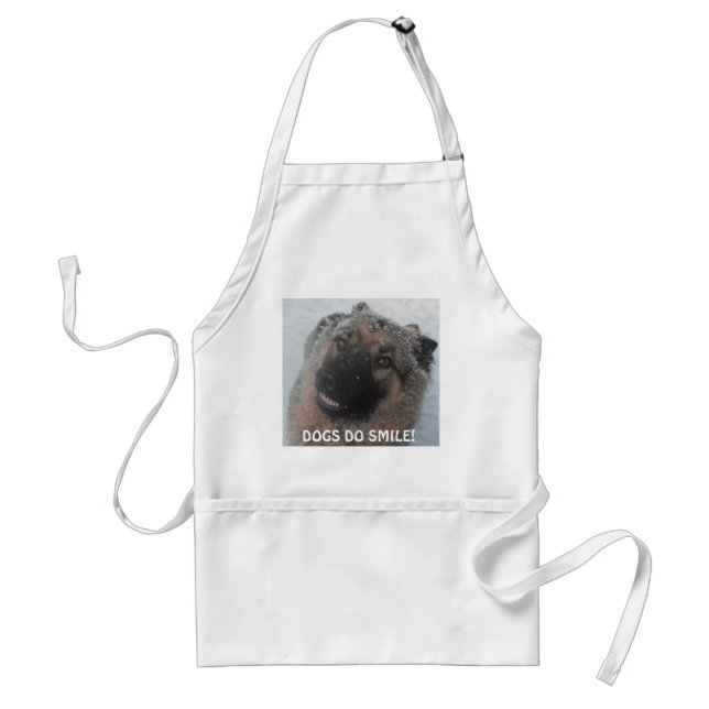 Avental German shepherd Apron Na Neve Sorrindo (Frente)