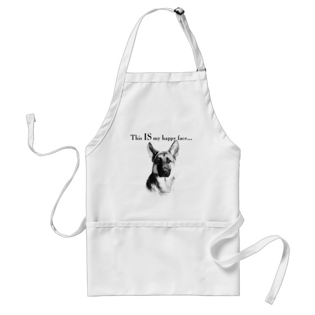 Avental German shepherd de rosto feliz (Frente)