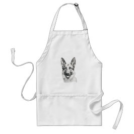 Avental German Shepherd Drawing Portrait Apron | Dog Lover