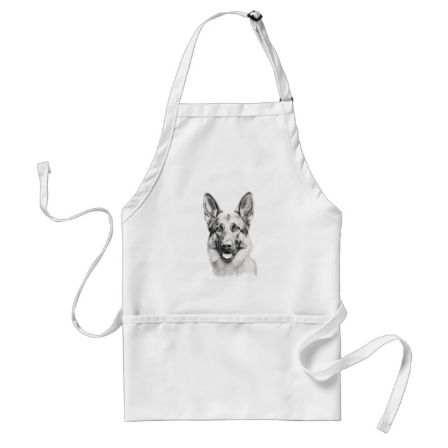 Avental German Shepherd Drawing Portrait Apron | Dog Lover (Frente)