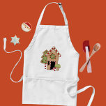 Avental Gingerpão Doce Tratamentos Apron<br><div class="desc">Casa de pão de gengibre,  árvore e cupcake em um avental de cozinha que você vai gostar de fazer para aquelas estações de cozinhar e assar tradicionais durante anos. Parece melhor em branco. Criada com trabalho de arte (c) Alice Smith do DigiWeb Studio.</div>