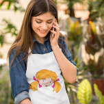 Avental Girls Face<br><div class="desc">Apresentando nosso charmoso gráfico do rosto de uma garota com lindos cabelos de gengibre e porcos brincalhões! Este design delicioso captura a inocência e a doçura da infância, fazer-o perfeito para uma grande variedade de produtos Zazzle. Quer você esteja querendo adorar sua capa de telefone, sua bolsa de tote, ou...</div>