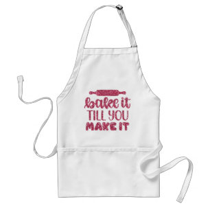 Avental Glitter Cor De Rosa Chic Apron Para Bakers Bajulan