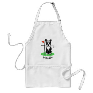 Avental Golf Boston Terrier Dog (preto) Cute