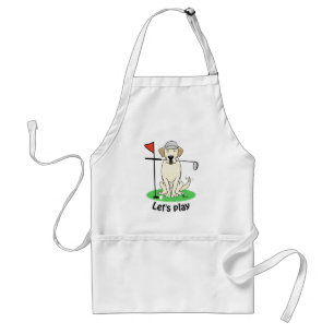 Avental Golf Golfing Yellow Lab Labrador Retriever Dog
