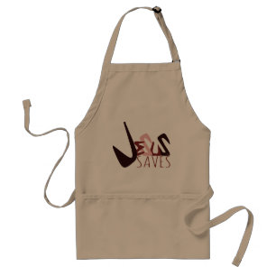 Avental GRAFITE JESUS SAVES em vermelho