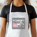 Avental Gray and Pink Instagram 5 Photo Collage Monogram<br><div class="desc">Pastel and White Polka Dot Pattern - Use five square photos to create a unique and personal gift. Or you can keep the hipster puppy and make a trendy keepsake. If you need to adjust the pictures,  click on the customize tool to make changes.</div>