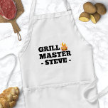 Avental Grill Master Personalizado Name Apron For Men<br><div class="desc">O Nome Personalizado Do Mestre Grill Apron Para Homens. Engraçado mestre churrasco de grelhar avental para homens. Personalize este design personalizado com seu próprio nome ou texto.</div>