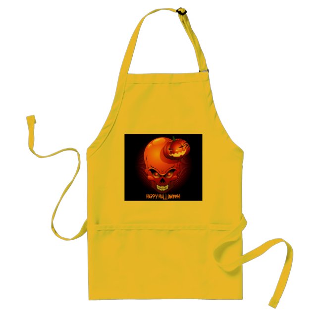 Avental Halloween Skull e Pumpkin Apron (Frente)