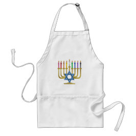 Avental Hanukkah Rainbow Candles Dourados Menorah