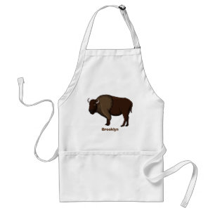 Avental Happy American bison buffalo illustration