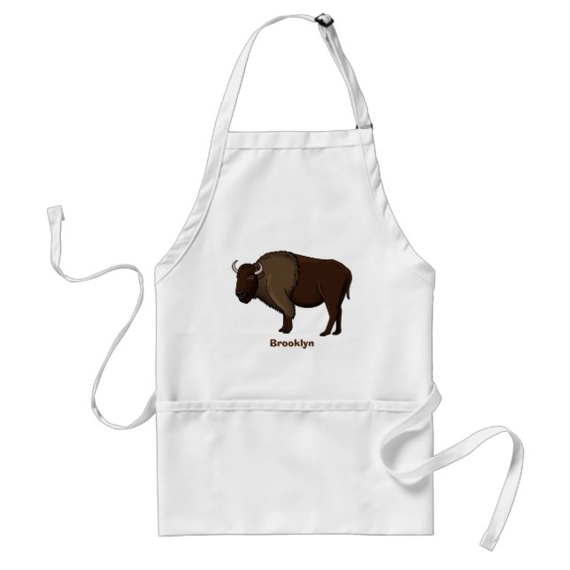 Avental Happy American bison buffalo illustration (Frente)