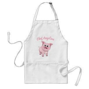 Avental Happy Pink Pig Personalized