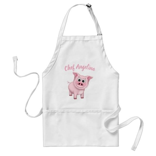 Avental Happy Pink Pig Personalized (Frente)