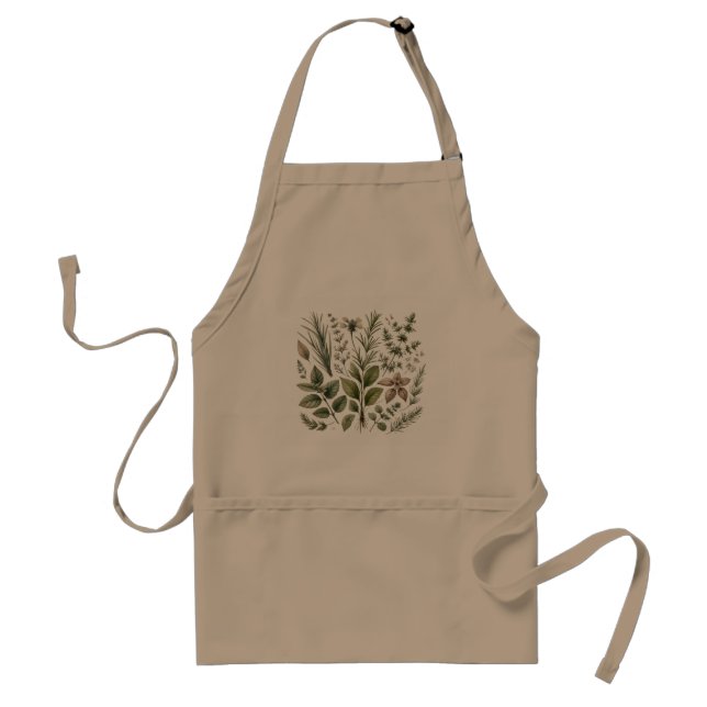 Avental Herbal Kitchen Apron - Design inspirado na naturez (Frente)