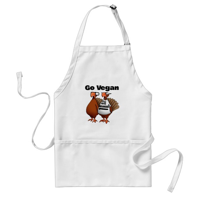 Avental Hilarious Go Vegan Ação de Graças Humor Apron (Frente)
