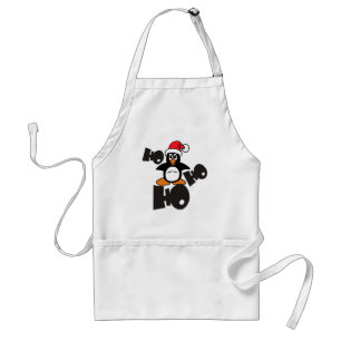 Avental Ho Ho Ho - pinguim - Feliz Natal + sua ideia