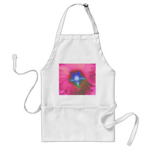 Avental Hollyhock Fllower Pink Velvet Apron