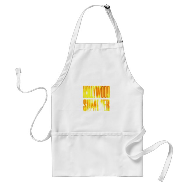 Avental "Hollywood Summer" - Letra Amarela Laranja Apron (Frente)