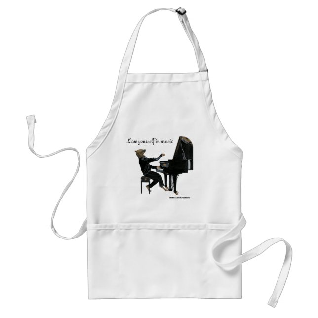 Avental Hyena Piano Music Pianist Fantasy Art Apron (Frente)