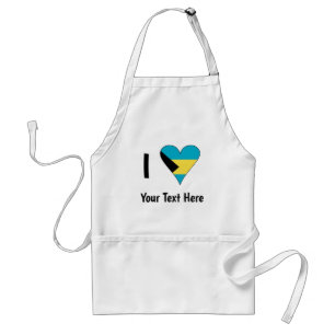 Avental I (Bahamian Flag Heart Love) Seu Texto