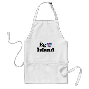 Avental I Heart (Love) Islândia [Ég Elska Ísland] Islandês