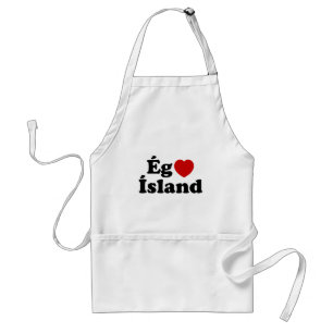 Avental I Heart (Love) Islândia [Ég Elska Ísland] Islandês