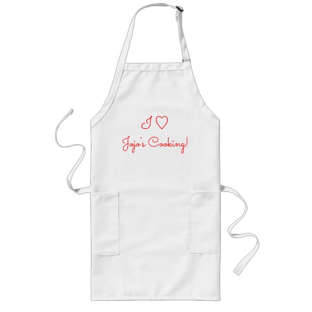 Avental I Heart Love Jojo's (Nome) Cozinhar (Frente)