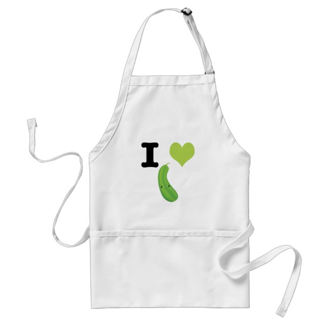 Avental I Heart Zucchini Cute Kawaii Zucchini (Frente)