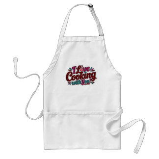 Avental I love cooking with you printed apron
