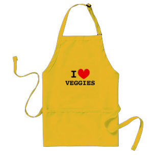 Avental I love veggies Cute short aprons for vegetarians