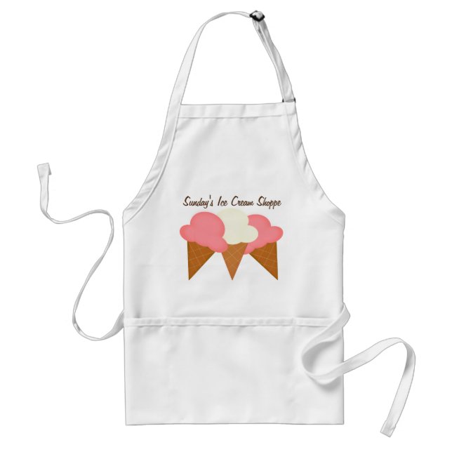 Avental Ice Cream Cone Shop Business Apron (Frente)