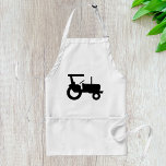 Avental Ícone de Equipamento de Fazenda de Silhouette do V<br><div class="desc">Este avental na moda apresenta um gráfico ousado de um trator preto elegante, perfeito para qualquer agricultor, jardineiro ou entusiasta da vida rural. Criado a partir de tecidos de alta qualidade, combina durabilidade e conforto, fazer-o como uma escolha ideal para atividades de cozinhar, assar ou ao ar livre. O design...</div>
