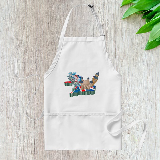 Avental Iconic London Landmarks UK Map British Viagem (Criador carregado)